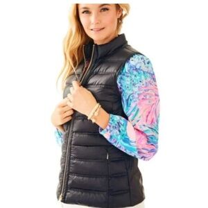 Lilly Pulitzer Black Puffer Vest